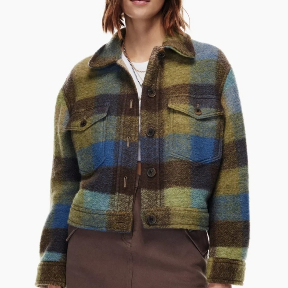 Wilfred Blue and Green Plaid Autumn Shirt Jacket XS